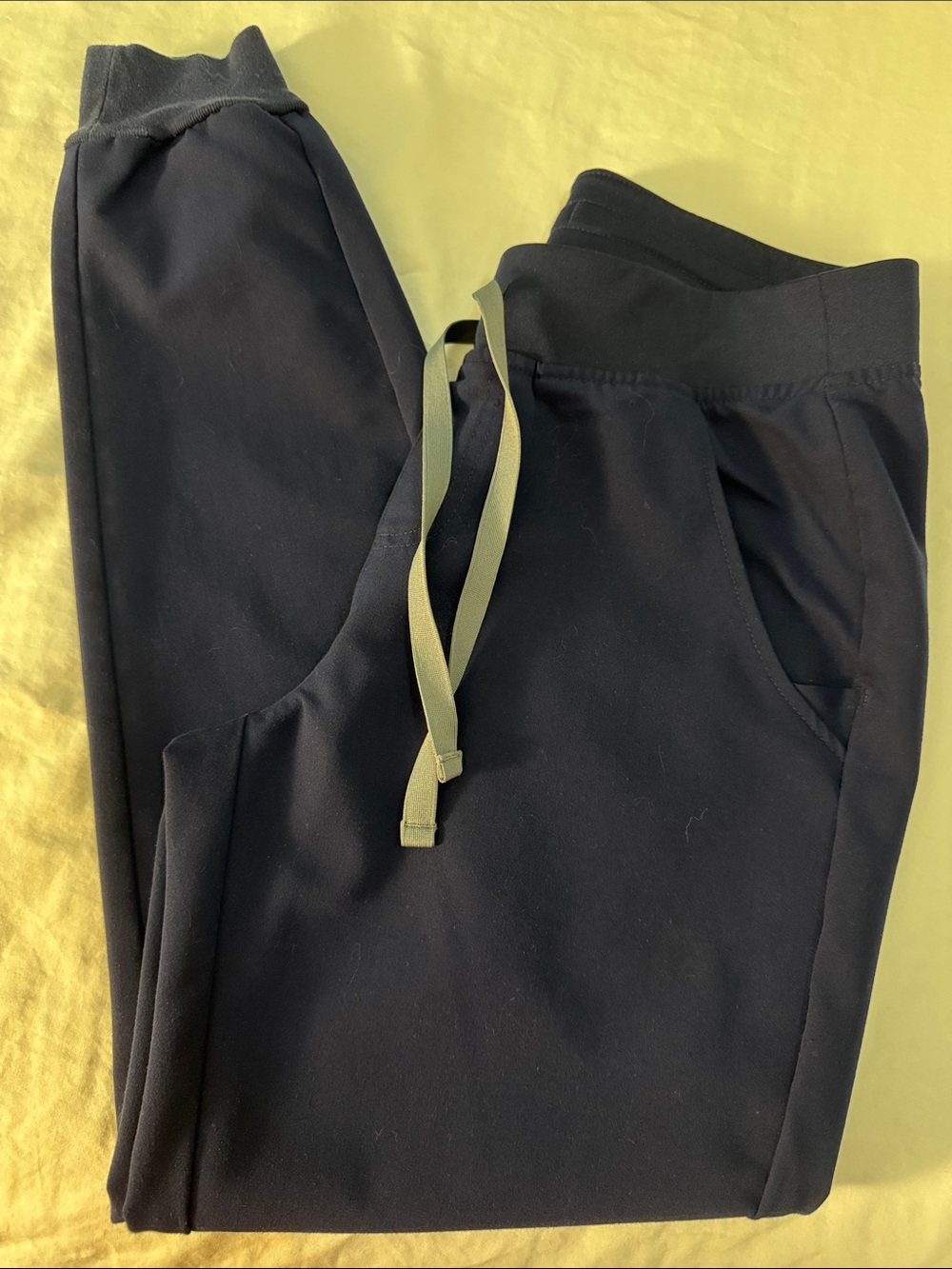 Figs Navy Blue Jogger Pants with gray Drawstring